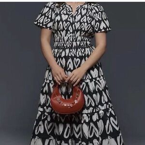 Anthropologie Somerset Dress – Hearts Print – XL – Tiered Maxi